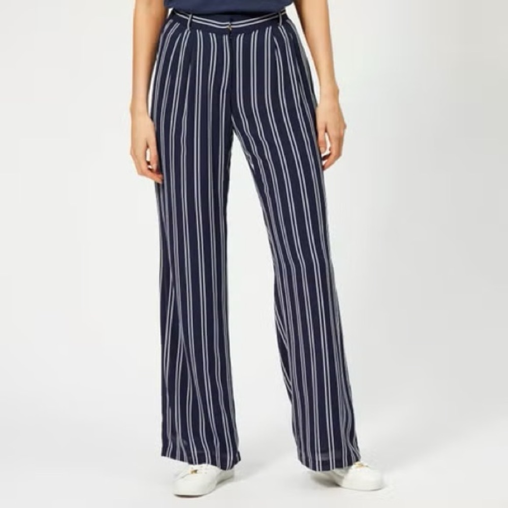 MICHAEL KORS BLUE AND WHITE STRIPED PANTS